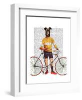 Greyhound Cyclist-Fab Funky-Framed Art Print