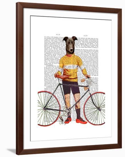 Greyhound Cyclist-Fab Funky-Framed Art Print