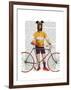 Greyhound Cyclist-Fab Funky-Framed Art Print