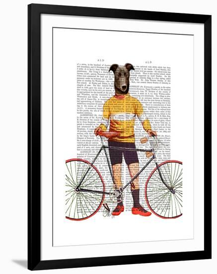 Greyhound Cyclist-Fab Funky-Framed Art Print