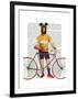 Greyhound Cyclist-Fab Funky-Framed Art Print