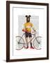 Greyhound Cyclist-Fab Funky-Framed Art Print