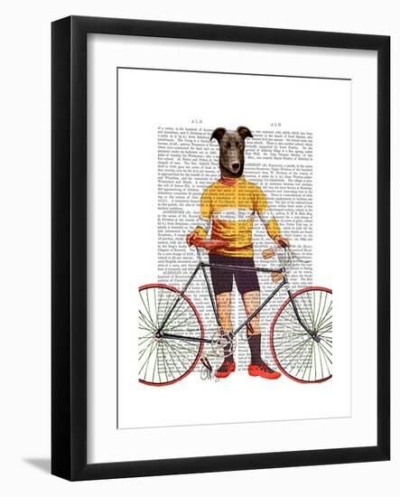 Greyhound Cyclist-Fab Funky-Framed Art Print