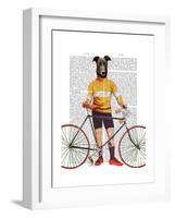 Greyhound Cyclist-Fab Funky-Framed Art Print