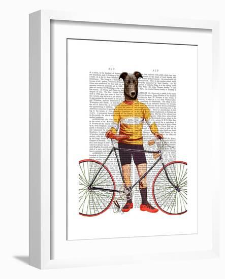 Greyhound Cyclist-Fab Funky-Framed Art Print