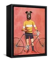 Greyhound Cyclist-Fab Funky-Framed Stretched Canvas