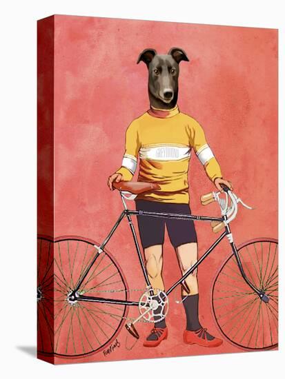 Greyhound Cyclist-Fab Funky-Stretched Canvas