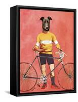 Greyhound Cyclist-Fab Funky-Framed Stretched Canvas