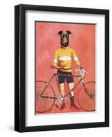 Greyhound Cyclist-Fab Funky-Framed Art Print