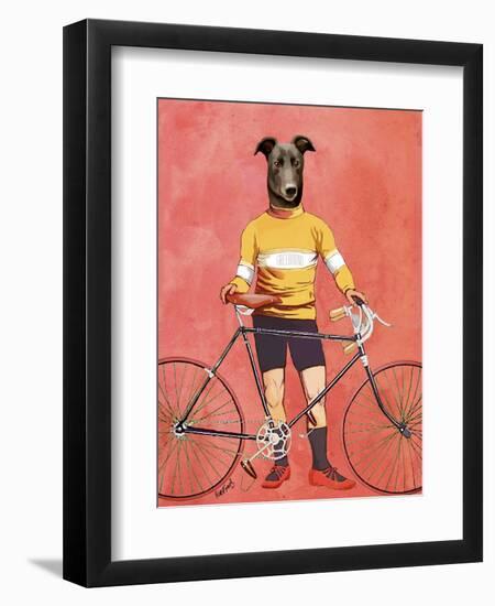 Greyhound Cyclist-Fab Funky-Framed Art Print