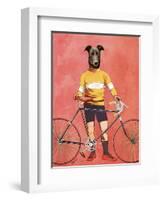 Greyhound Cyclist-Fab Funky-Framed Art Print