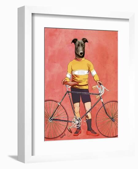 Greyhound Cyclist-Fab Funky-Framed Art Print