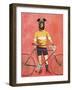 Greyhound Cyclist-Fab Funky-Framed Art Print