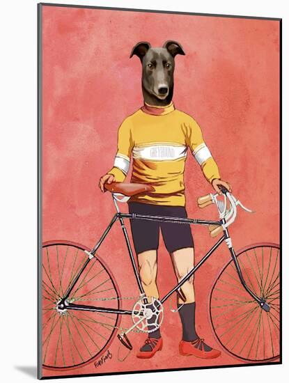 Greyhound Cyclist-Fab Funky-Mounted Art Print