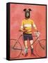 Greyhound Cyclist-Fab Funky-Framed Stretched Canvas