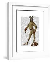 Greyhound Fencer Dark Full-Fab Funky-Framed Art Print