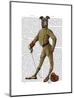 Greyhound Fencer Dark Full-Fab Funky-Mounted Art Print
