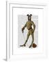 Greyhound Fencer Dark Full-Fab Funky-Framed Art Print