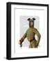 Greyhound Fencer Dark Portrait-Fab Funky-Framed Art Print