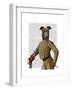 Greyhound Fencer Dark Portrait-Fab Funky-Framed Art Print