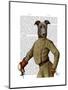 Greyhound Fencer Dark Portrait-Fab Funky-Mounted Art Print