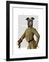 Greyhound Fencer Dark Portrait-Fab Funky-Framed Art Print