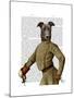 Greyhound Fencer Dark Portrait-Fab Funky-Mounted Art Print