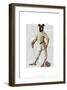 Greyhound Fencer in Cream Full-Fab Funky-Framed Art Print