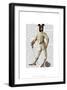 Greyhound Fencer in Cream Full-Fab Funky-Framed Art Print