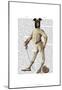 Greyhound Fencer in Cream Full-Fab Funky-Mounted Art Print