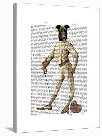 Greyhound Fencer in Cream Full-Fab Funky-Stretched Canvas