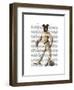 Greyhound Fencer in Cream Full-Fab Funky-Framed Art Print