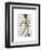 Greyhound Fencer in Cream Full-Fab Funky-Framed Art Print