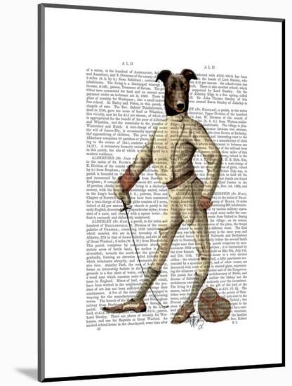 Greyhound Fencer in Cream Full-Fab Funky-Mounted Art Print