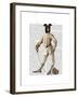 Greyhound Fencer in Cream Full-Fab Funky-Framed Art Print