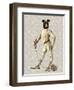Greyhound Fencer in Cream Full-Fab Funky-Framed Art Print