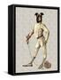 Greyhound Fencer in Cream Full-Fab Funky-Framed Stretched Canvas