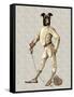 Greyhound Fencer in Cream Full-Fab Funky-Framed Stretched Canvas