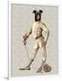 Greyhound Fencer in Cream Full-Fab Funky-Framed Art Print