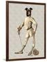 Greyhound Fencer in Cream Full-Fab Funky-Framed Art Print