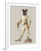 Greyhound Fencer in Cream Full-Fab Funky-Framed Art Print