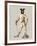 Greyhound Fencer in Cream Full-Fab Funky-Framed Art Print