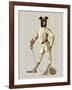 Greyhound Fencer in Cream Full-Fab Funky-Framed Art Print