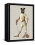 Greyhound Fencer in Cream Full-Fab Funky-Framed Stretched Canvas