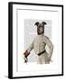 Greyhound Fencer in Cream Portrait-Fab Funky-Framed Art Print