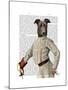 Greyhound Fencer in Cream Portrait-Fab Funky-Mounted Art Print