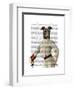 Greyhound Fencer in Cream Portrait-Fab Funky-Framed Art Print