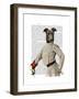 Greyhound Fencer in Cream Portrait-Fab Funky-Framed Art Print