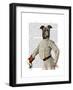 Greyhound Fencer in Cream Portrait-Fab Funky-Framed Art Print