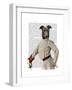 Greyhound Fencer in Cream Portrait-Fab Funky-Framed Art Print